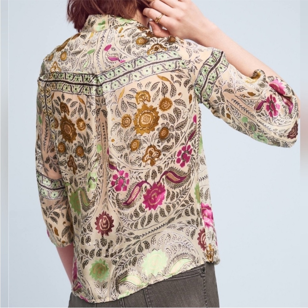 Silk Wrap Blouse by Floreat for Anthropologie - Picture 2 of 7